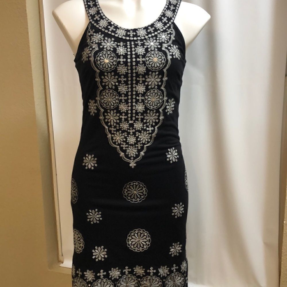INC little black sleeveless sequin dress